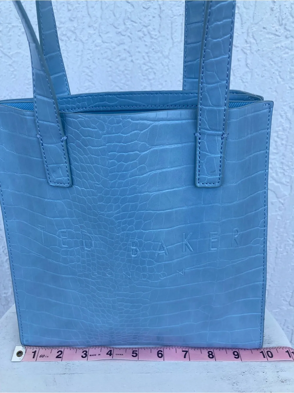 NWT Ted Baker London Blue Croc Embossed The Icon Tote Bag Shopper Handbag Purse